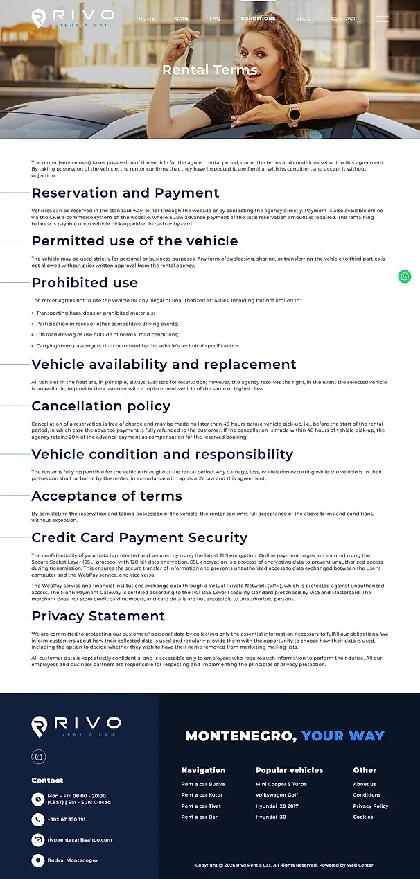 Fahrzeuge und Bedingungen — die Website von Rivo Rent a Car
