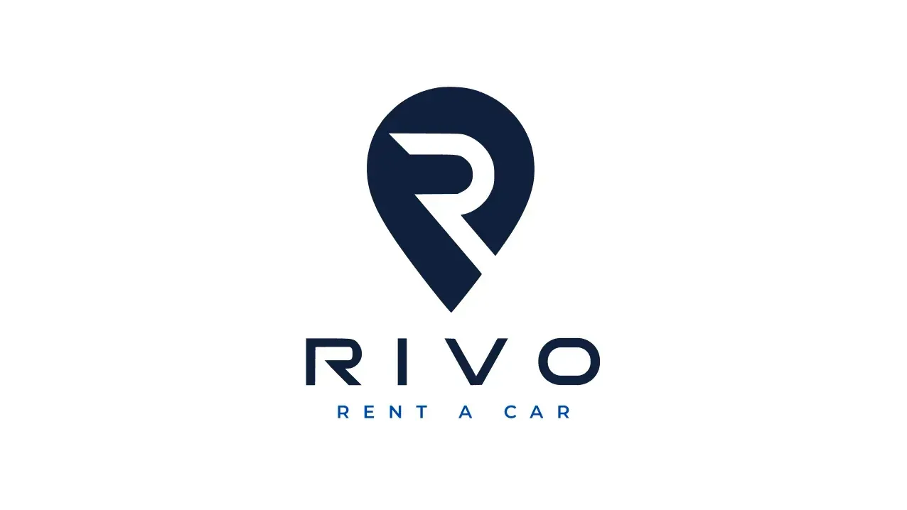 Das Rivo Rent a Car-Logo auf hellem Hintergrund