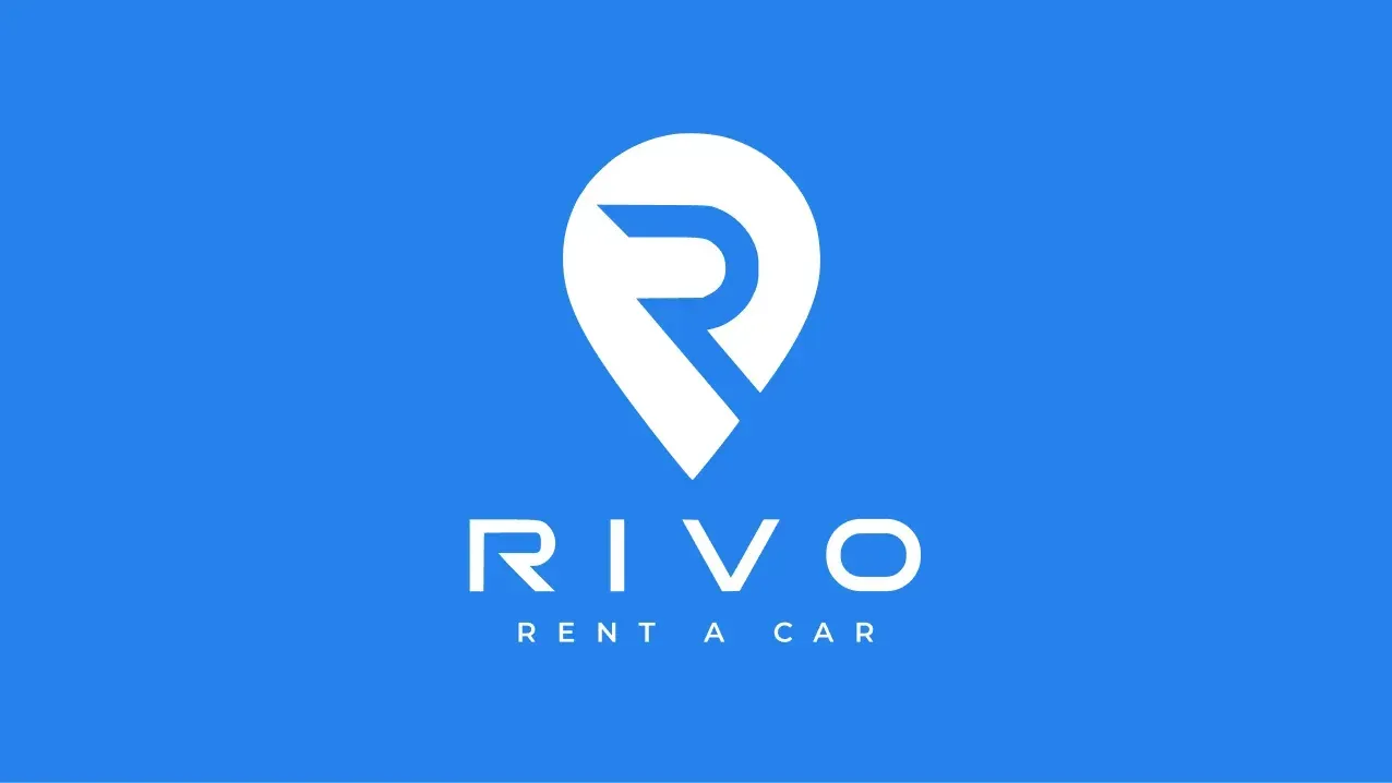 Die weiße Version des Rivo Rent a Car-Logos
