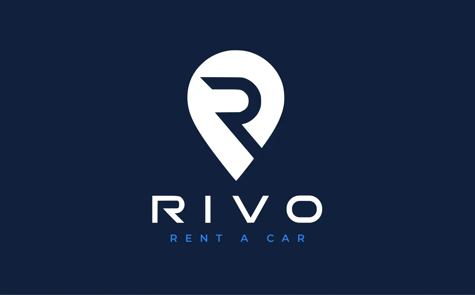 Das Logo von Rivo Rent a Car auf einer Karte