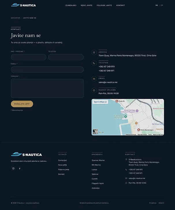 Gebrauchte Yachten und Kontakt — die Website von S-nautica