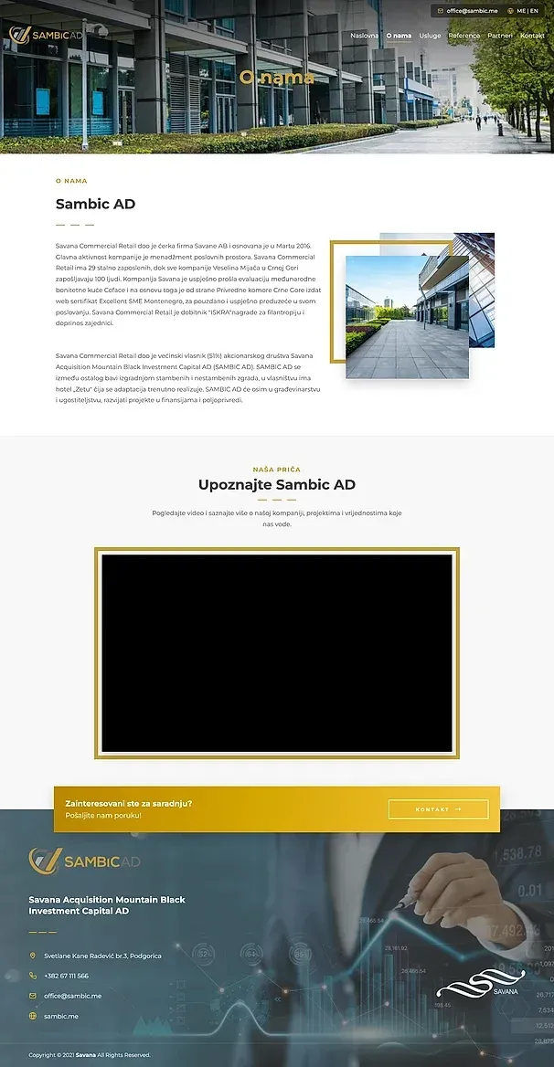 About us and Services — the Sambic AD site