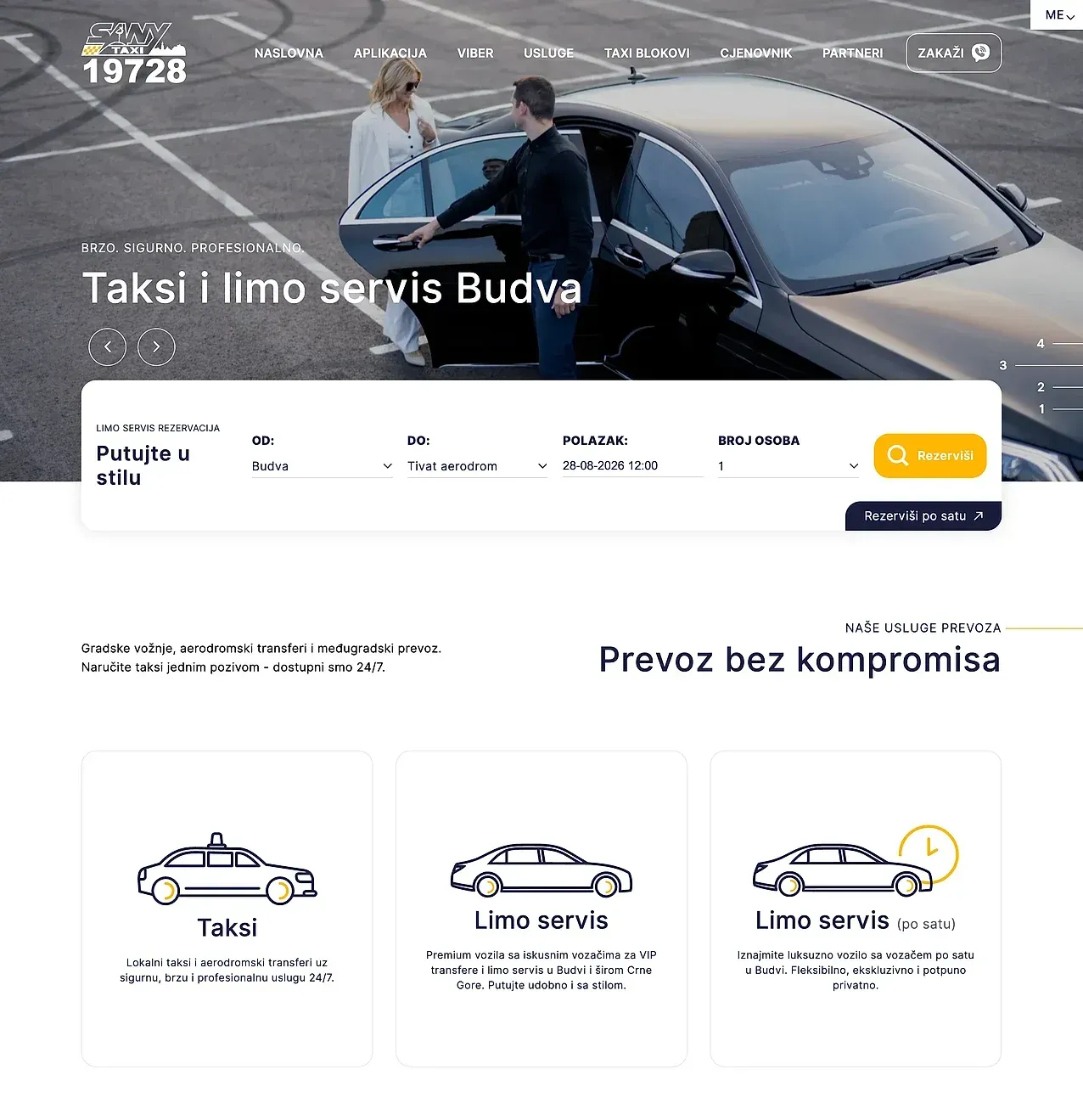 Home page — the Sany Taxi site