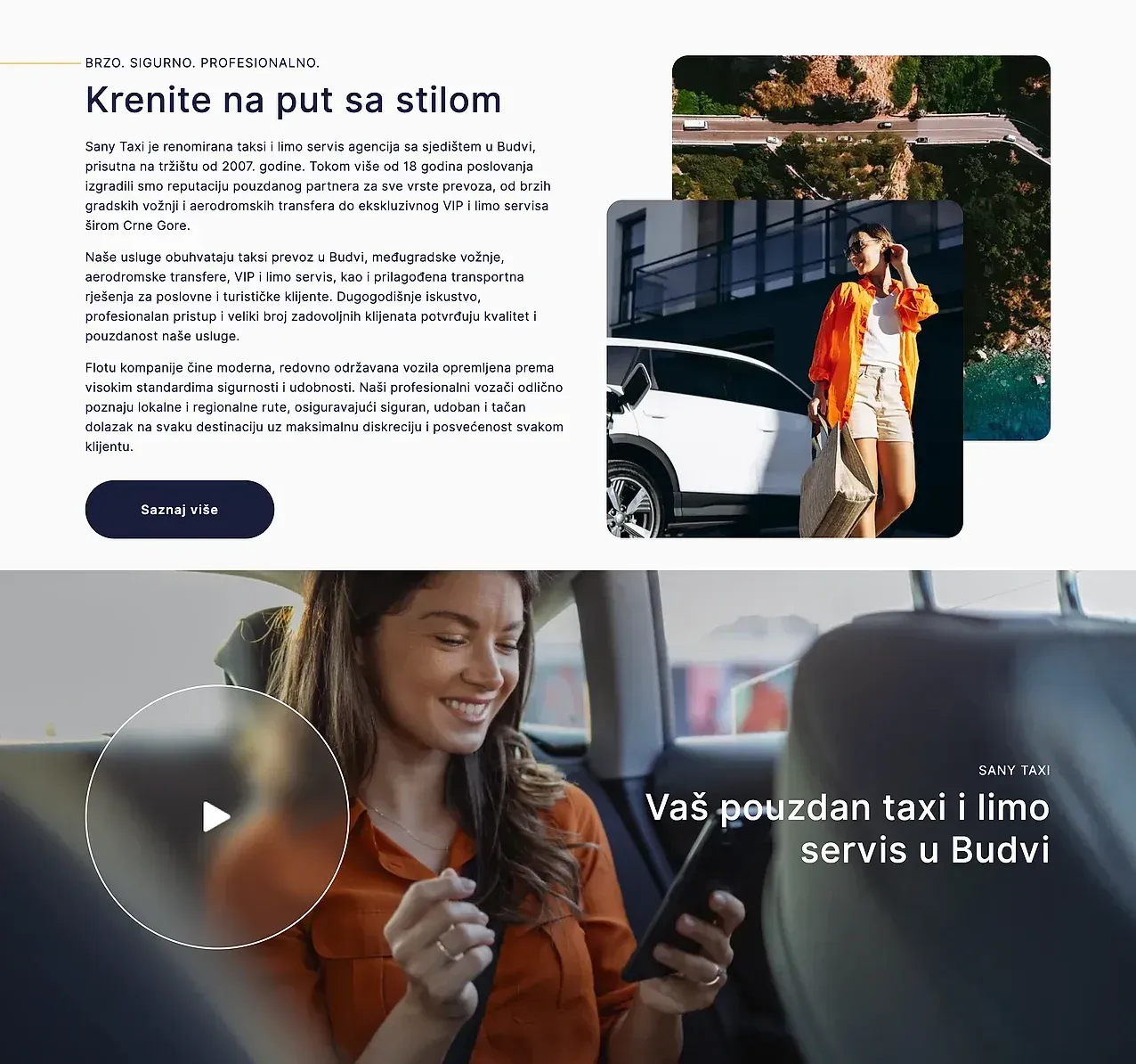 Home page — the Sany Taxi site