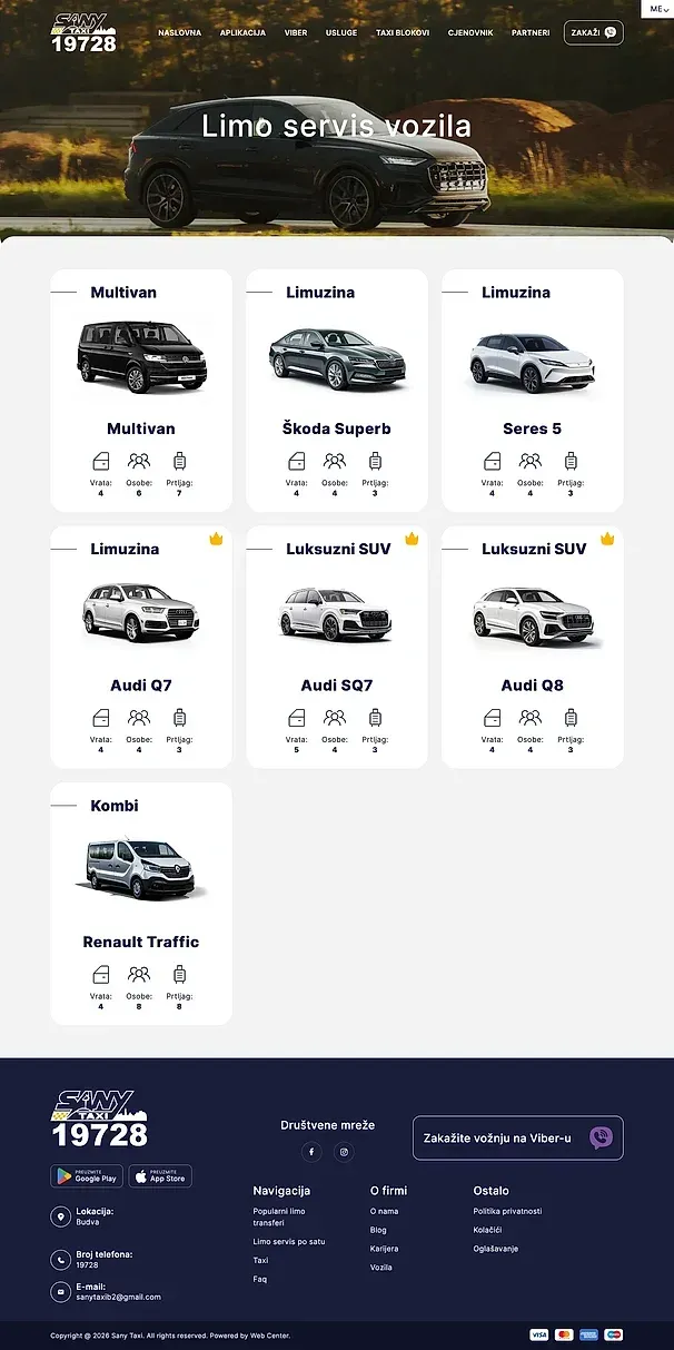 Careers and Vehicles — the Sany Taxi site