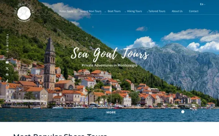 Home page of the Sea Goat Tours website