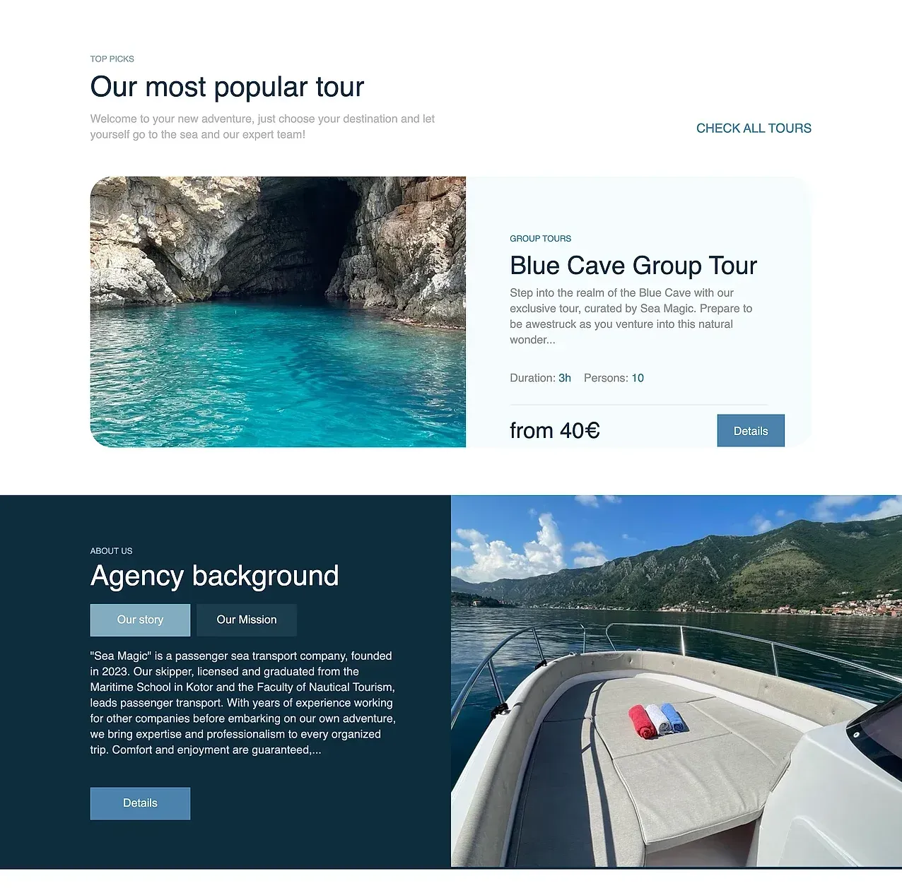 Startseite — die Website von Sea Magic Speed Boat Tours
