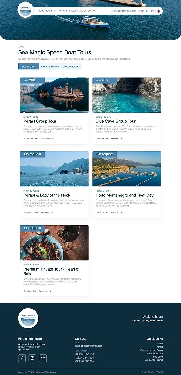 Touren und Kotor — die Website von Sea Magic Speed Boat Tours