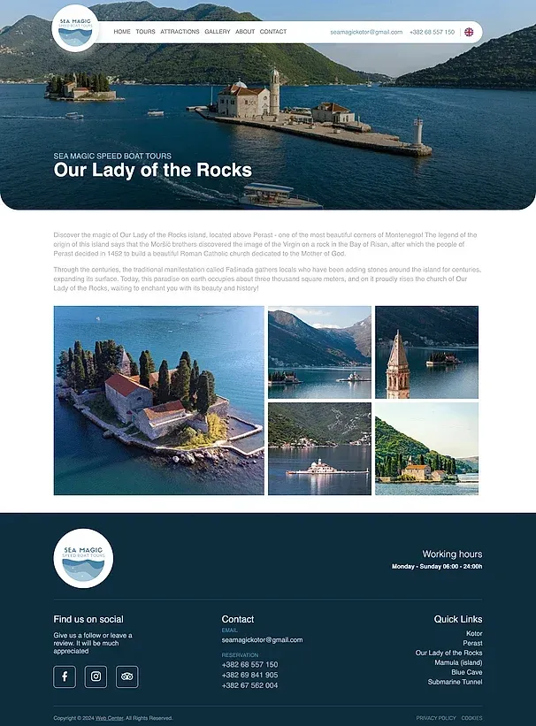 Perast und Our Lady of the Rocks — die Website von Sea Magic Speed Boat Tours