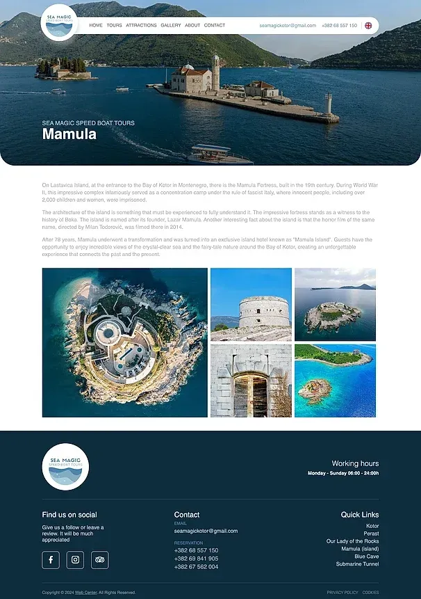 Mamula (island) und Blue Cave — die Website von Sea Magic Speed Boat Tours