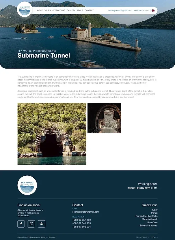 Submarine Tunnel und Galerie — die Website von Sea Magic Speed Boat Tours