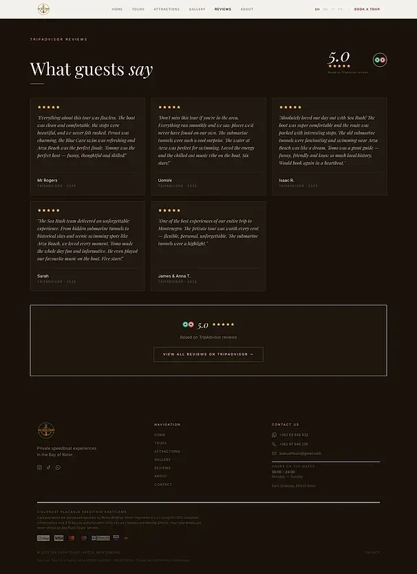 Galerie und Bewertungen — die Website von Sea Rush