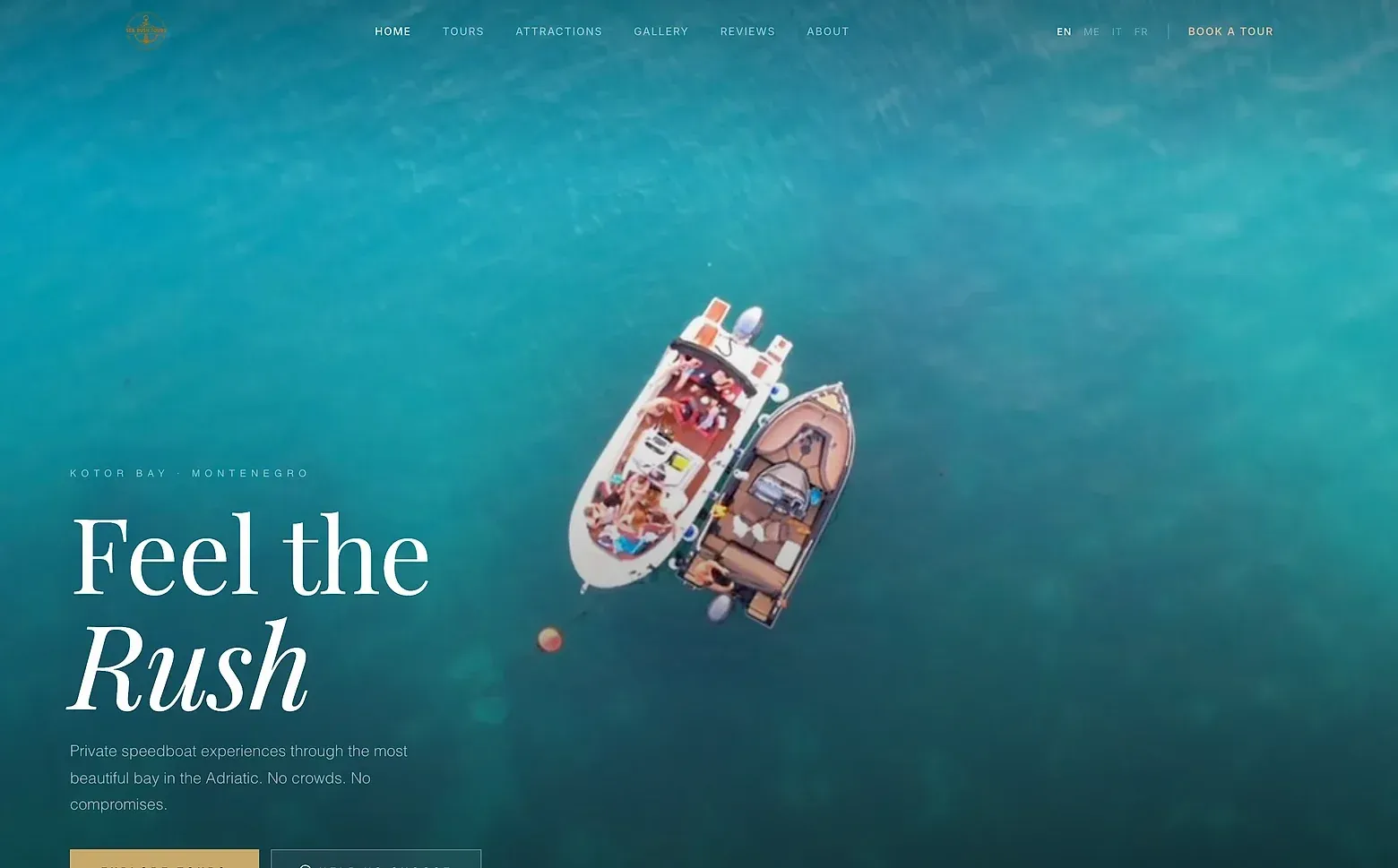 Home page of the Sea Rush website