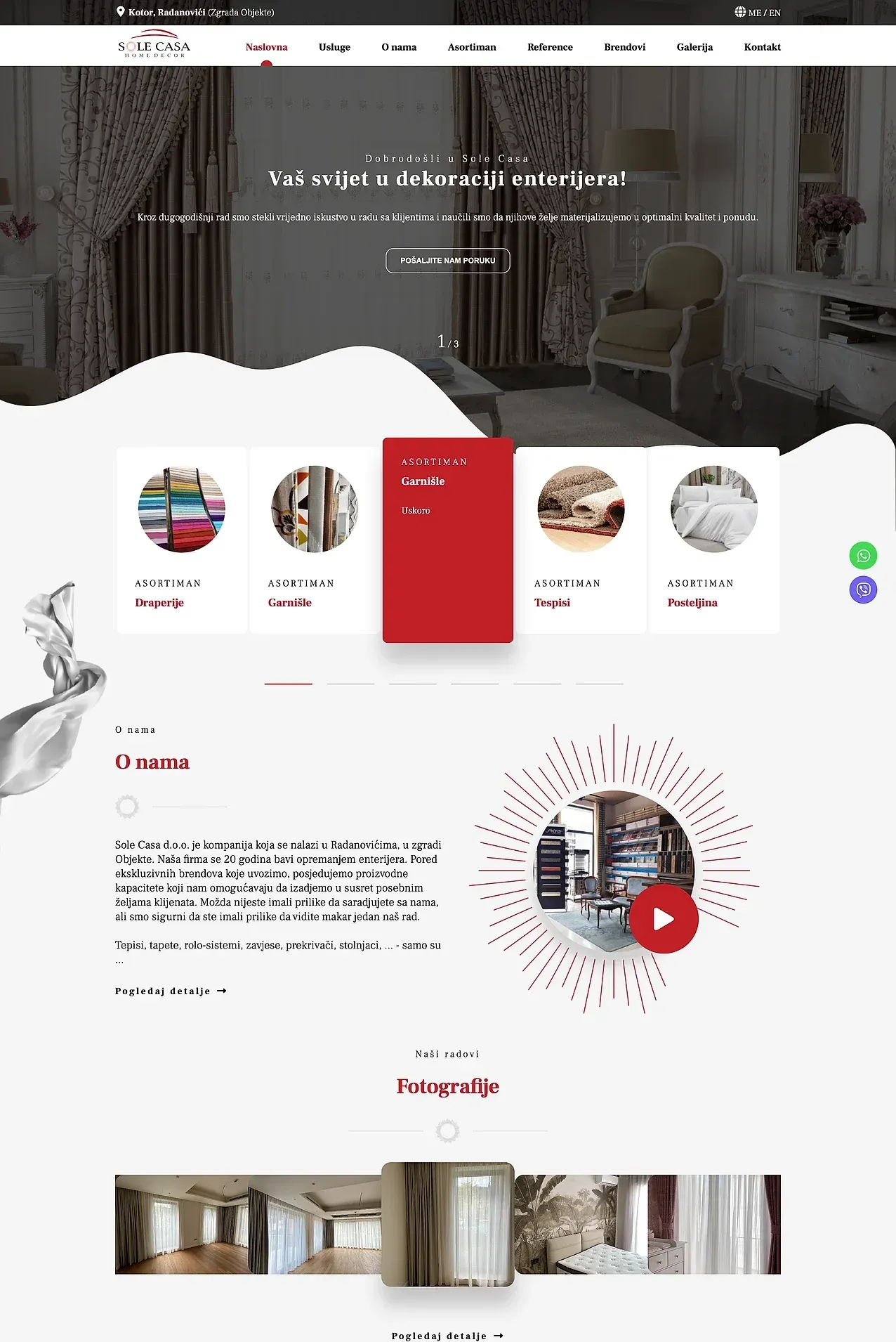 Home page — the Sole Casa site