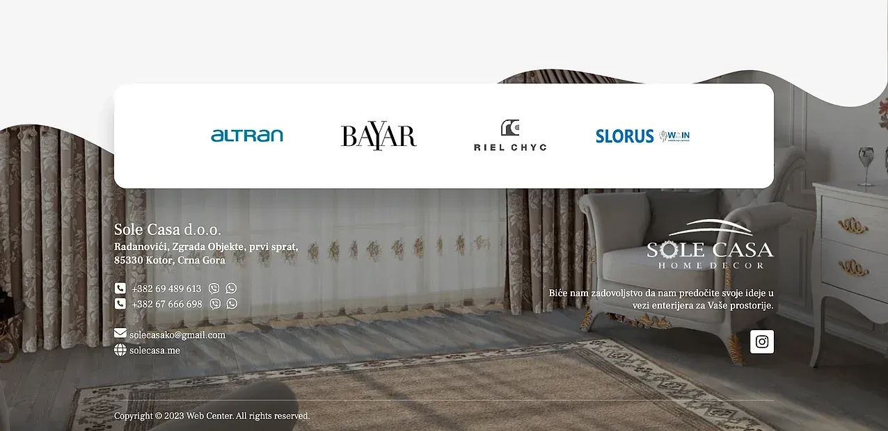 Home page — the Sole Casa site