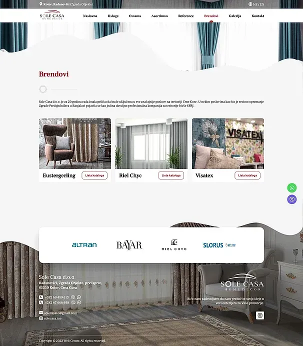 Brendovi and Gallery — the Sole Casa site