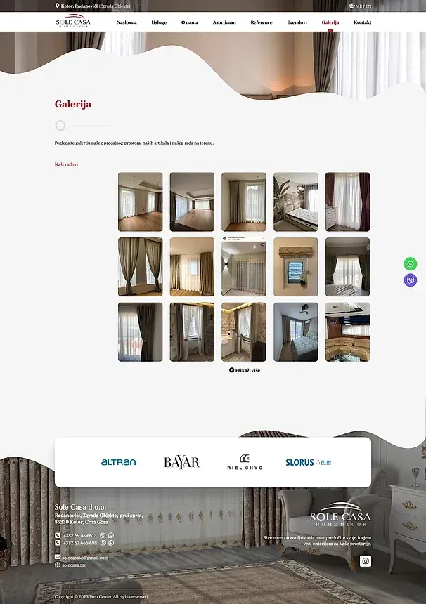 Brendovi and Gallery — the Sole Casa site