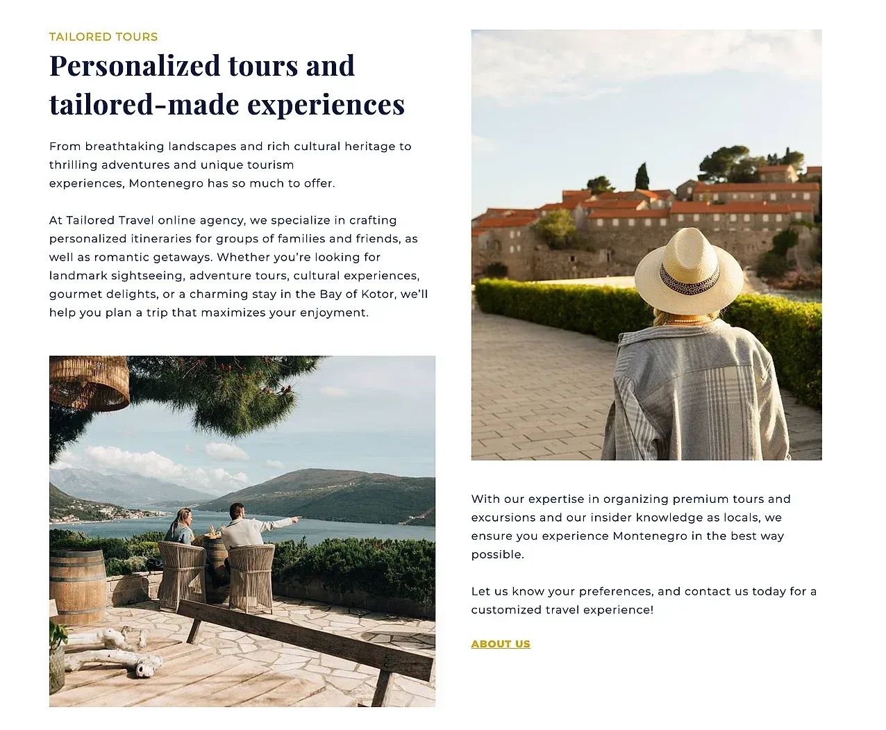Naslovna — sajt Tailored Travel