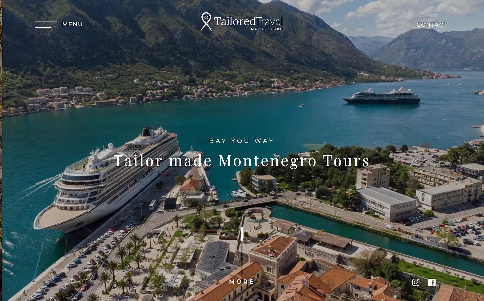 Home page of the Tailored Travel website