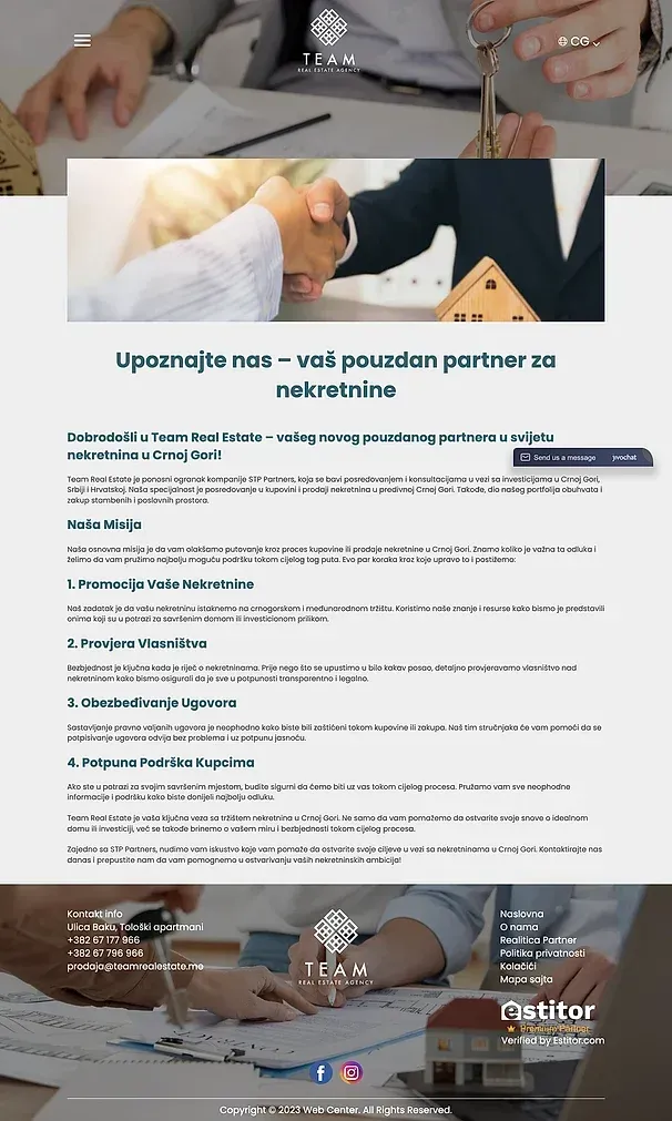 Immobilien und Über uns — die Website von Team Real Estate
