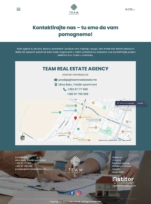 Kontakt und Blog — die Website von Team Real Estate