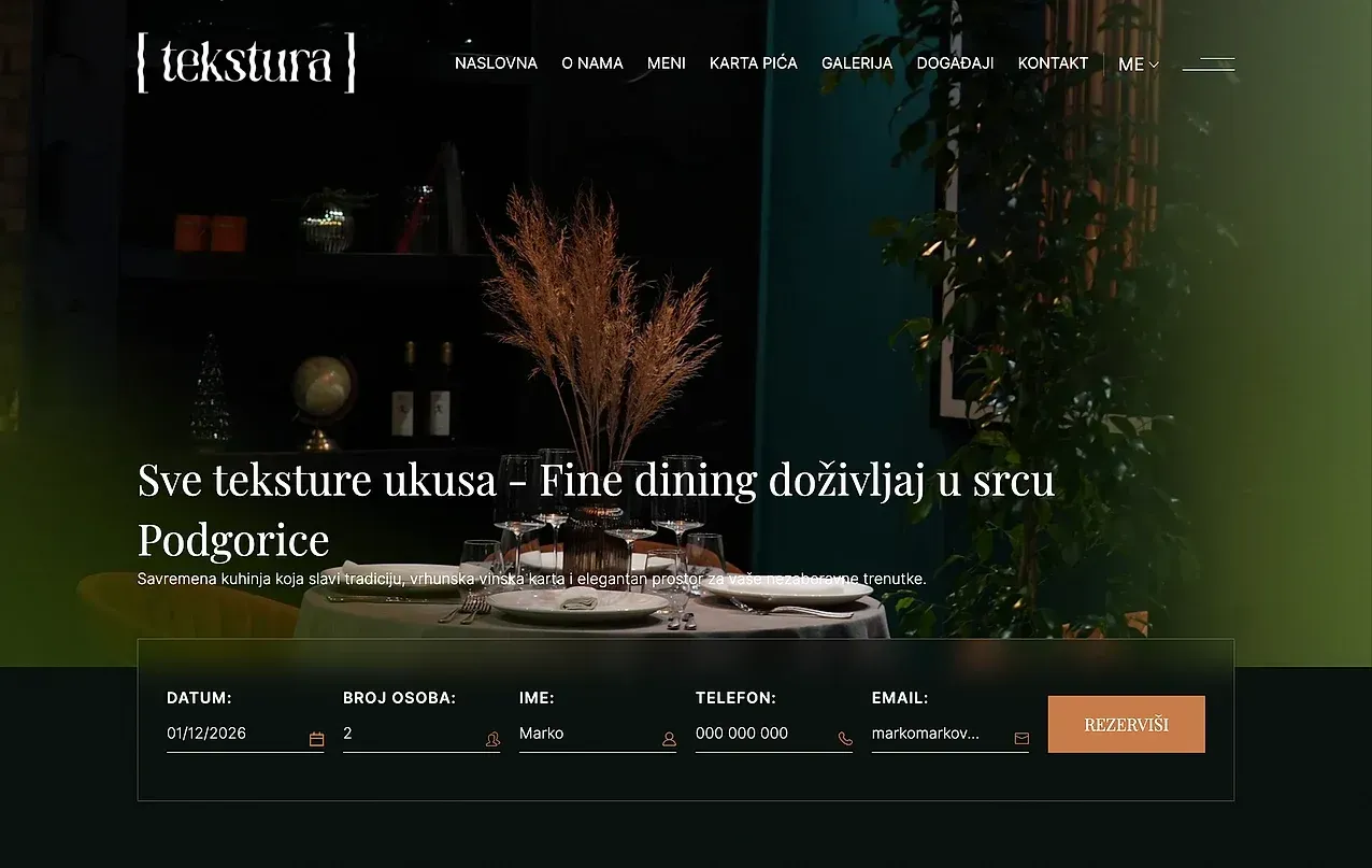 Home page — the Tekstura site