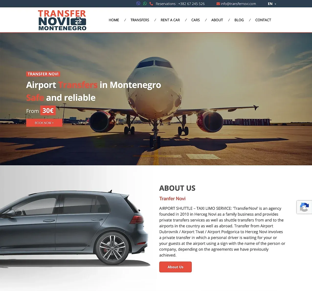 Startseite — die Website von Transfer Novi