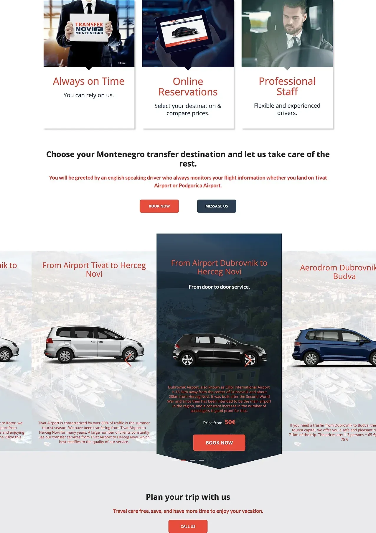 Startseite — die Website von Transfer Novi