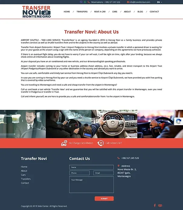 Fahrzeuge und Über uns — die Website von Transfer Novi