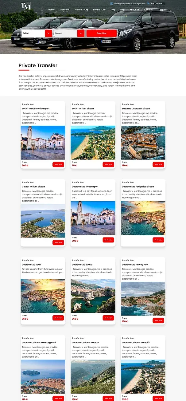 Transfers and Private tours — the Transfers Montenegro site