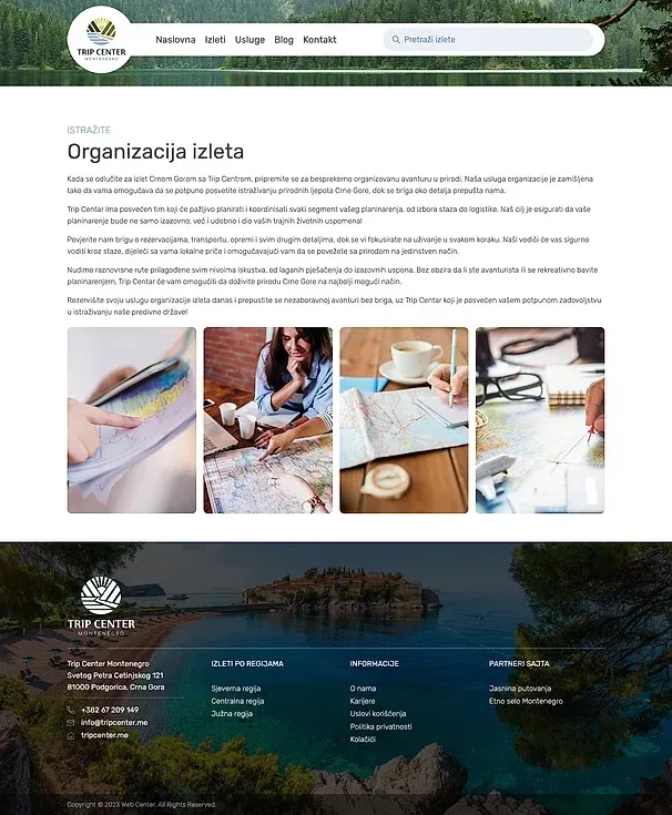 Ausflüge und Organizacija izleta — die Website von Trip Center Montenegro