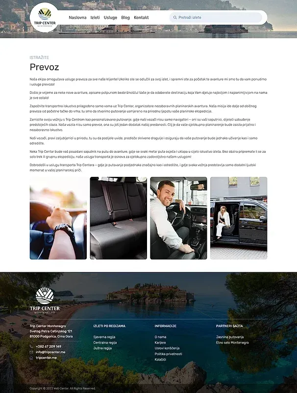 Sertifikati za rafting und Prevoz — die Website von Trip Center Montenegro