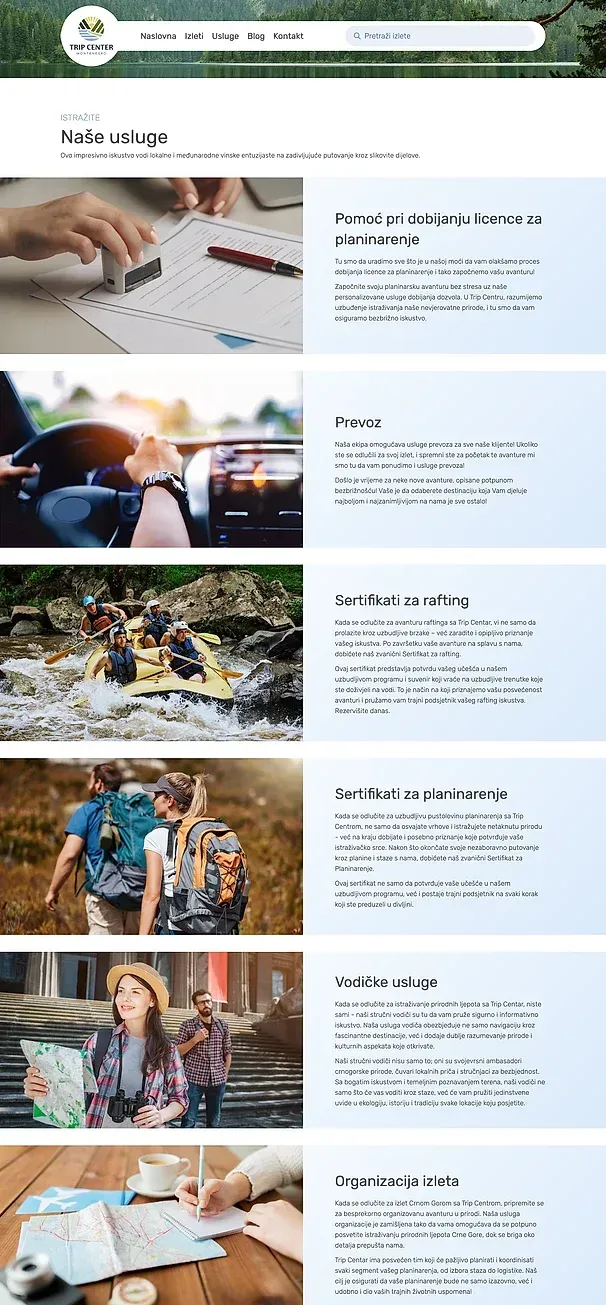 Sve usluge und Blog — die Website von Trip Center Montenegro