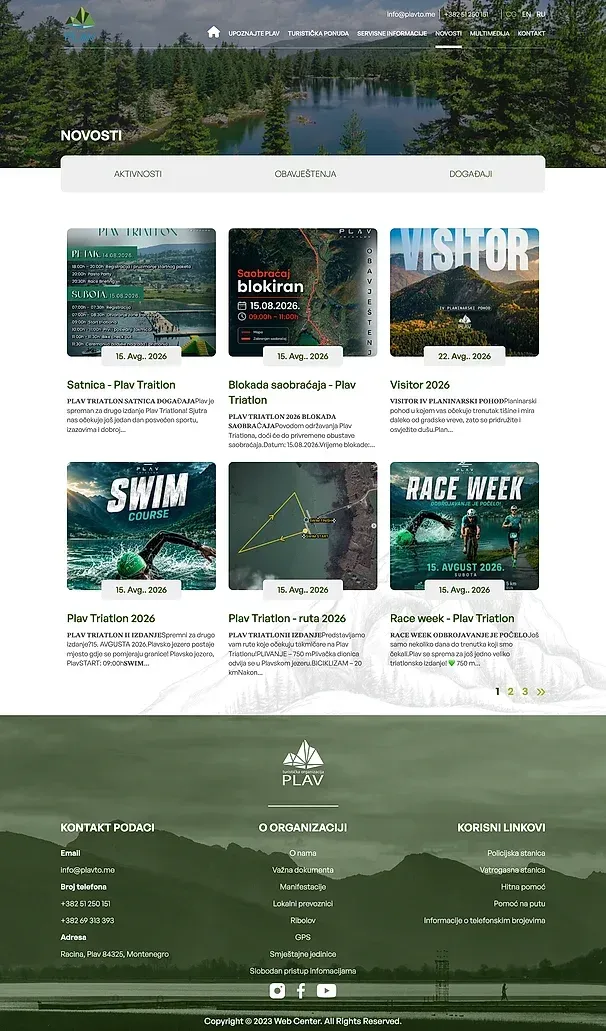 SERVISNE INFORMACIJE und Neuigkeiten — die Website von Turistička organizacija Plav