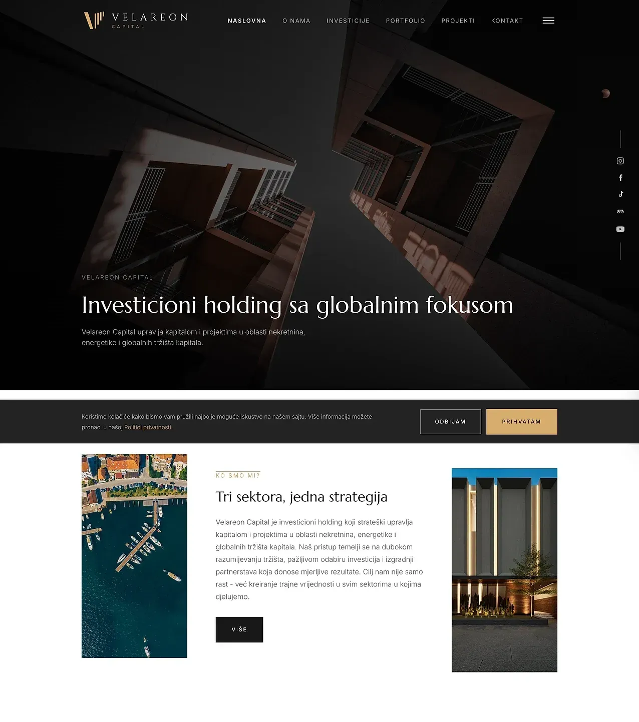 Home page — the Velareon Capital site