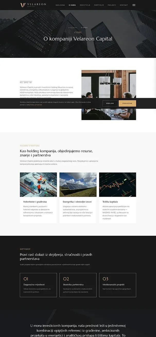 About us and Investments — the Velareon Capital site