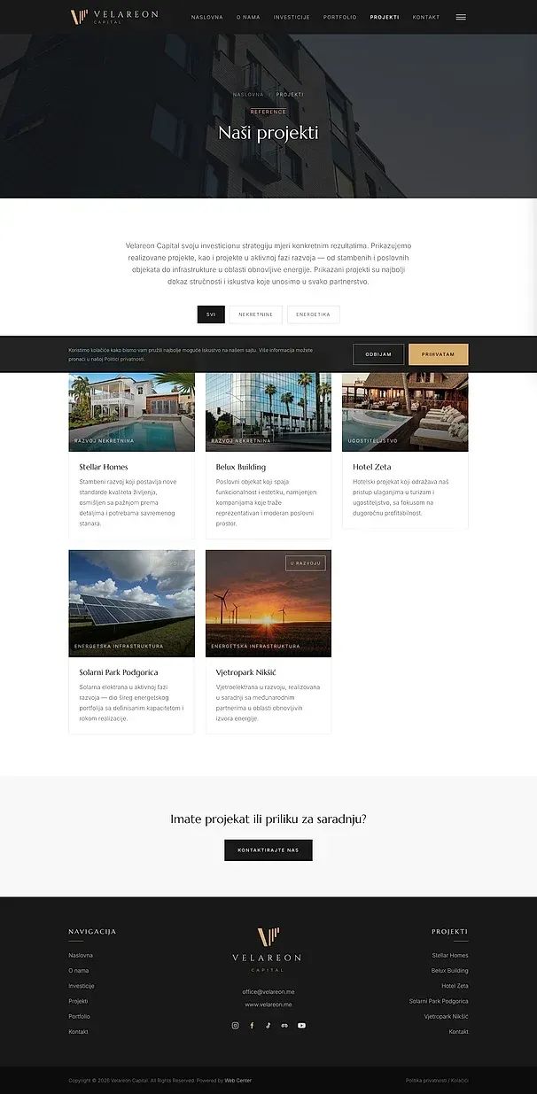 Portfolio and Projects — the Velareon Capital site