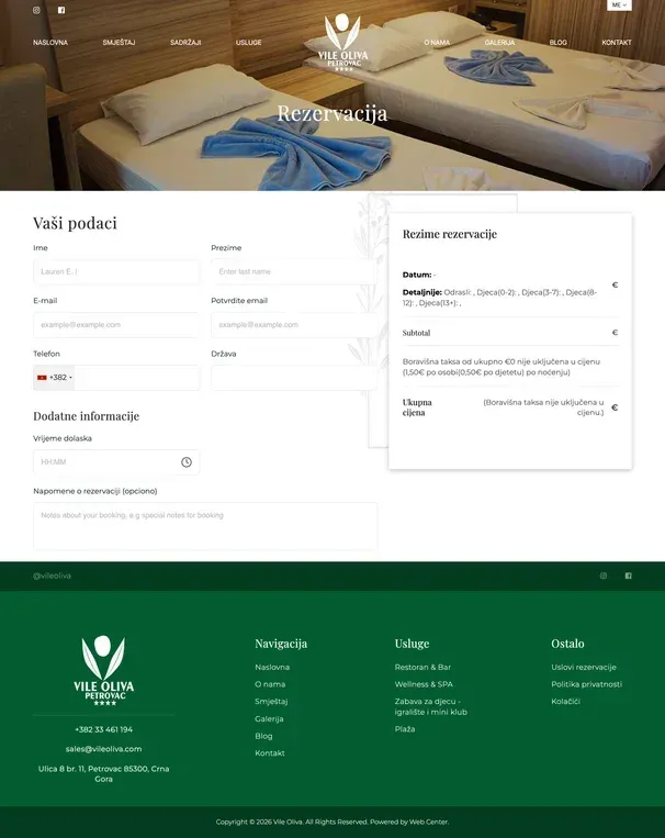 Services and About us — the Vile Oliva site