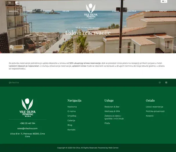 Services and About us — the Vile Oliva site