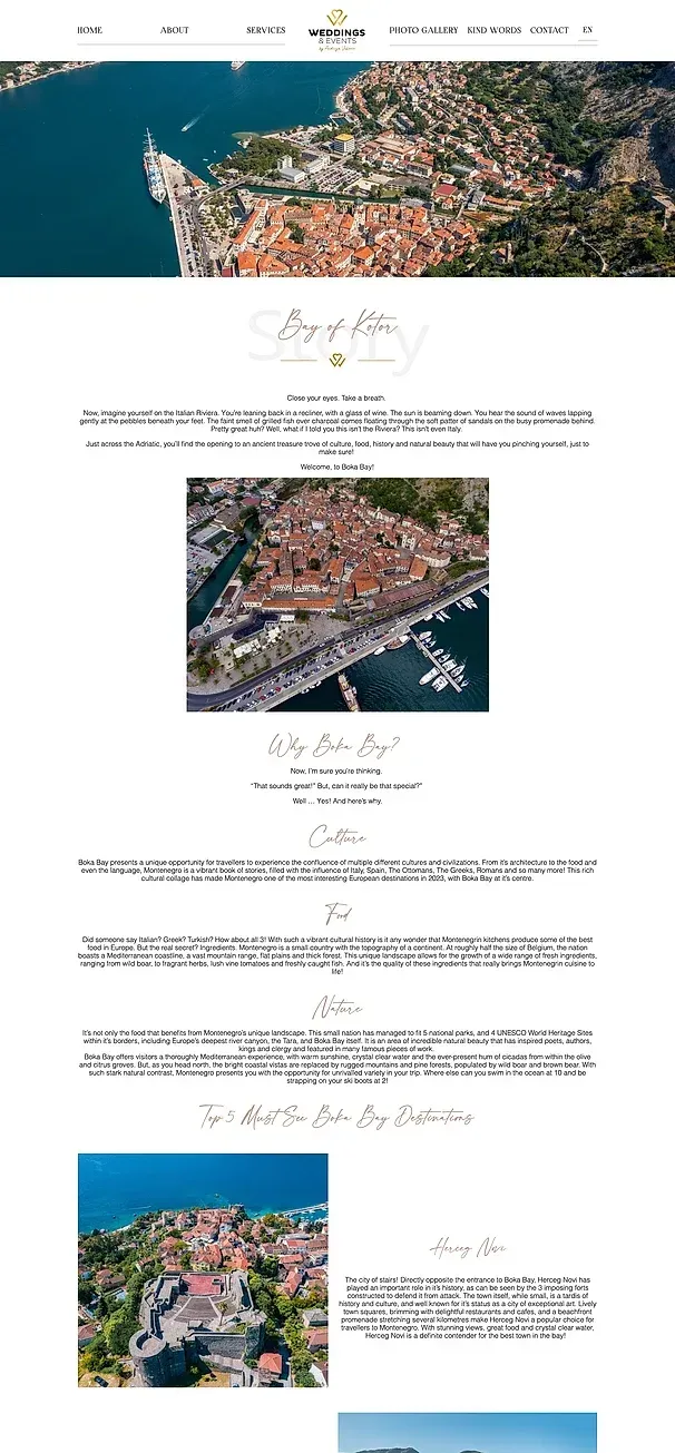 Über uns und ABOUT THE BAY OF KOTOR — die Website von Wedding in Montenegro by Andreja Vuković