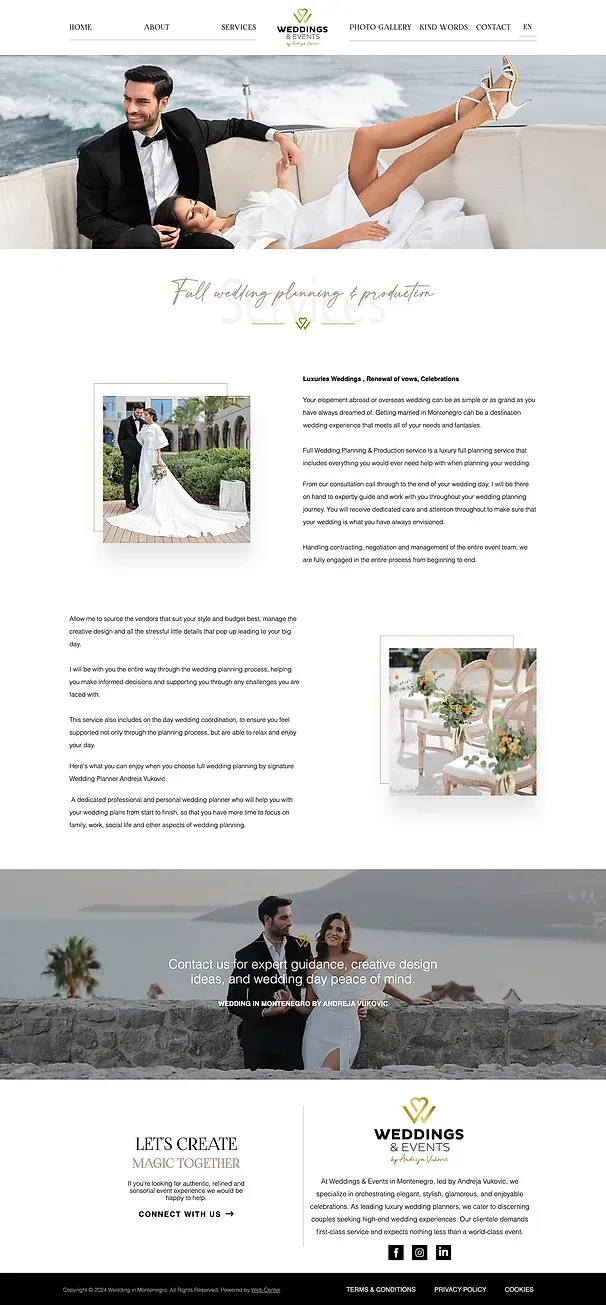 FULL PLANNING & PRODUCTION und PARTIAL WEDDING PLANNING SERVICES — die Website von Wedding in Montenegro by Andreja Vuković