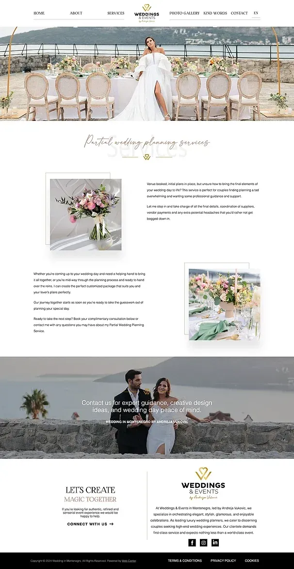 FULL PLANNING & PRODUCTION und PARTIAL WEDDING PLANNING SERVICES — die Website von Wedding in Montenegro by Andreja Vuković